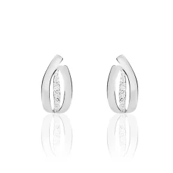 Boucles D'oreilles Puces Aelis Or Blanc Diamant