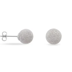 Boucles D'oreilles Puces Ayana Argent Blanc