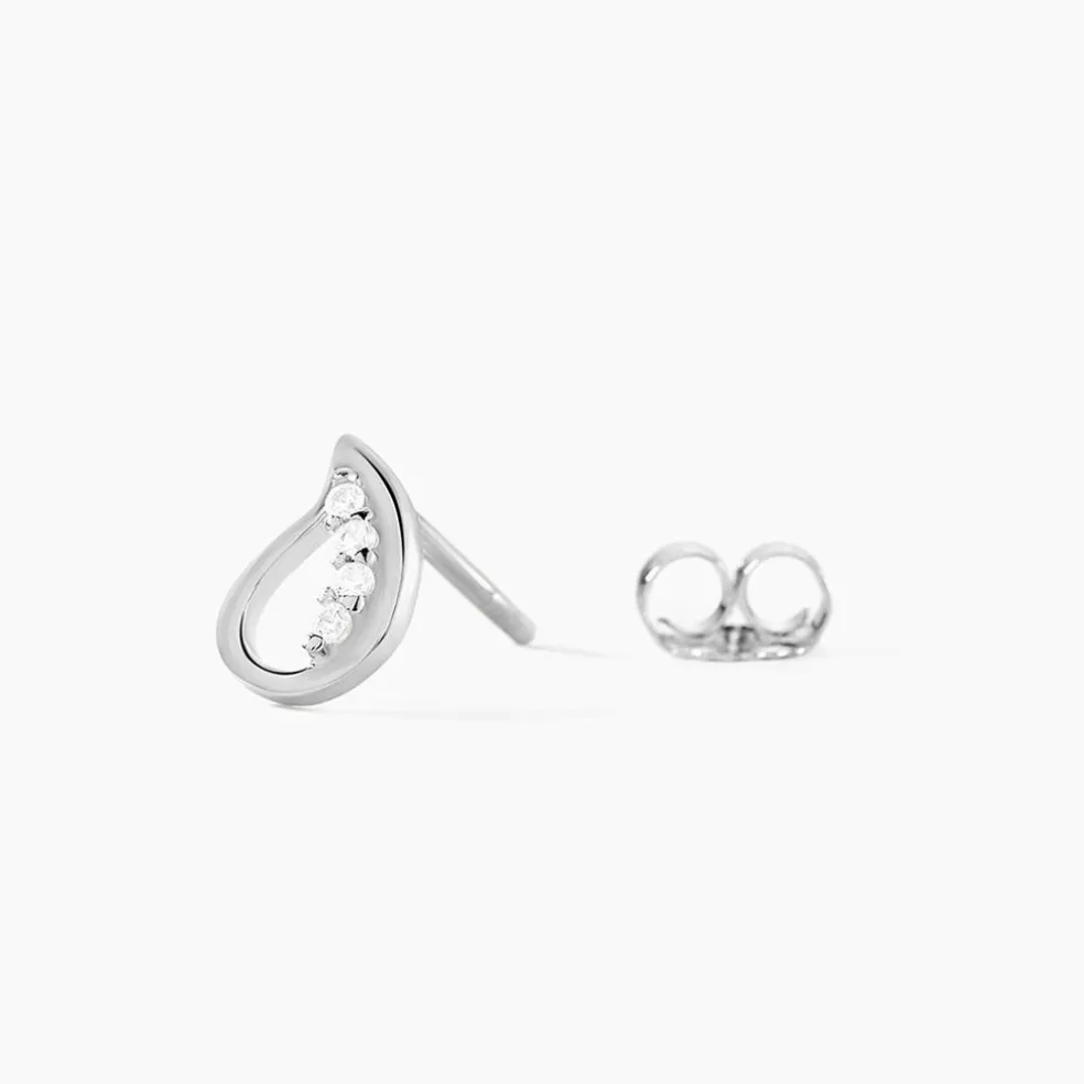 Boucles D'oreilles Puces Argent Blanc Sylvan Oxydes De Zirconium