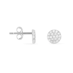 Boucles D'oreilles Puces Angeles Argent Blanc Oxyde De Zirconium