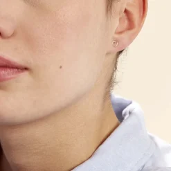 Boucles D'oreilles Puces Anne-maudae Coeurs Or Jaune