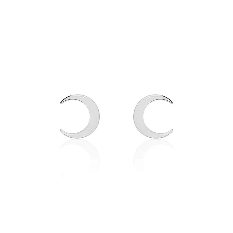 Boucles D'oreilles Puces Astre Argent Blanc