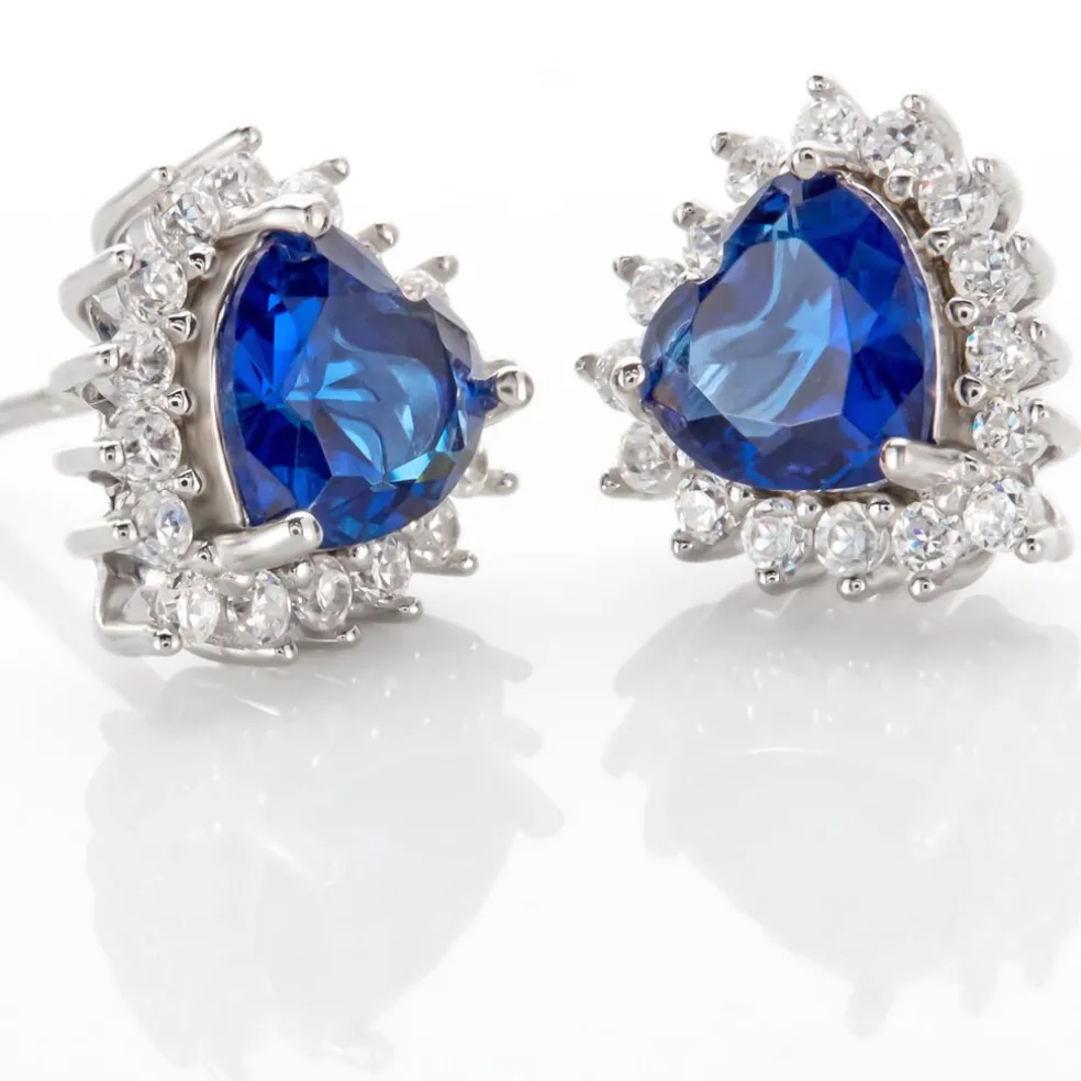 Boucles D'oreilles Puces Argent Blanc Sphinx Pierres