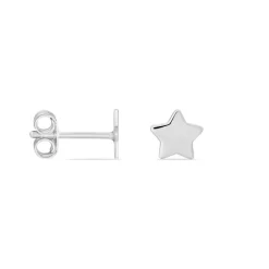 Boucles D'oreilles Puces Astre Argent Blanc