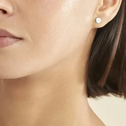 Boucles D'oreilles Puces Apoline Argent Blanc