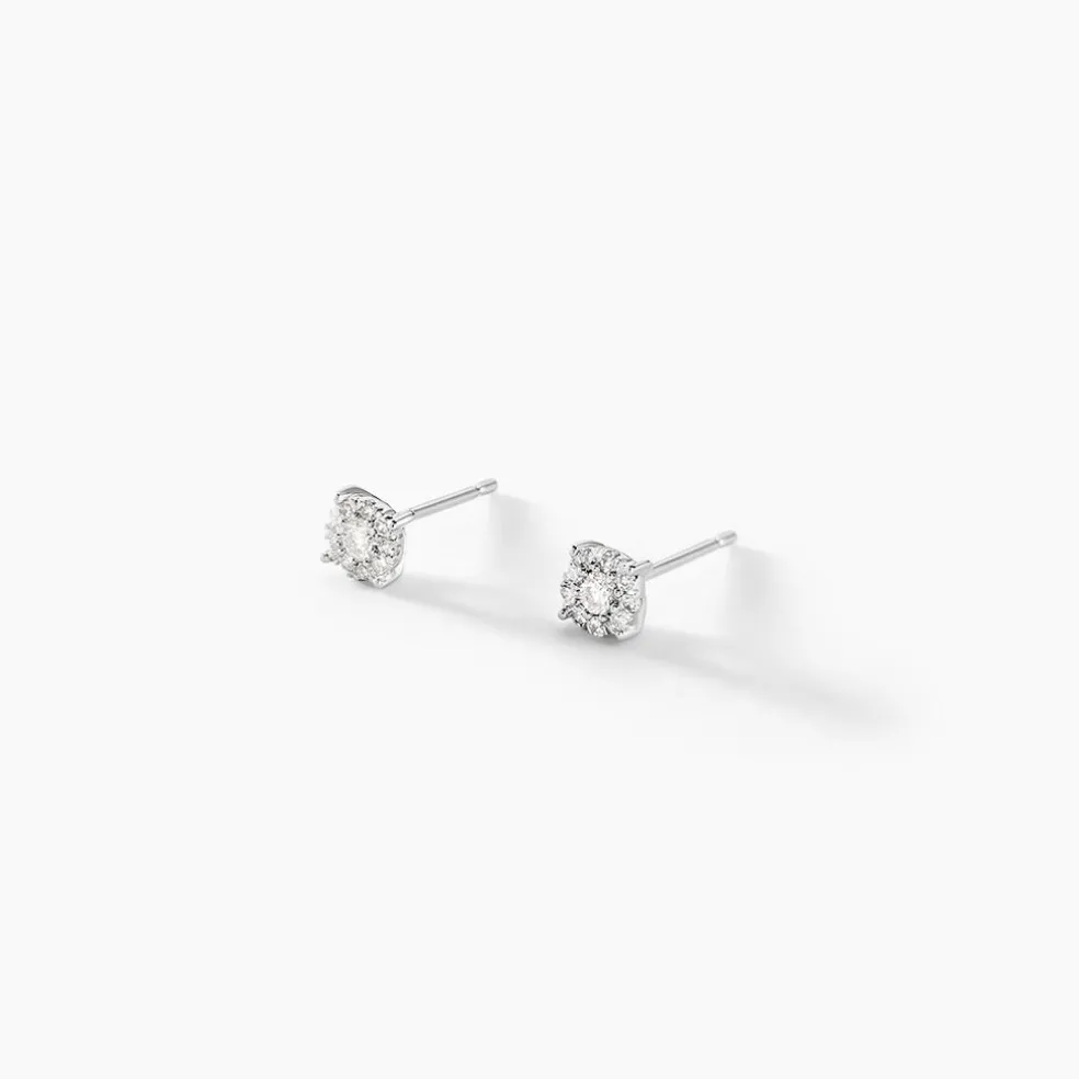 Boucles D'oreilles Puces Artemis Or Blanc Diamant