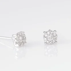 Boucles D'oreilles Puces Artemis Or Blanc Diamant