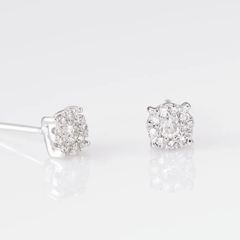 Boucles D'oreilles Puces Artemis Or Blanc Diamant