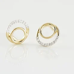 Boucles D'oreilles Puces Atlanta Or Jaune Diamant