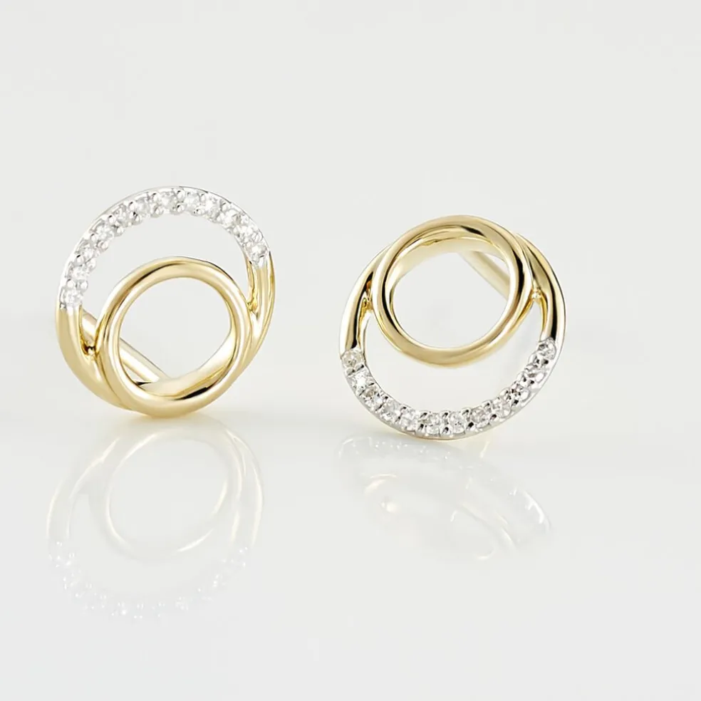 Boucles D'oreilles Puces Atlanta Or Jaune Diamant