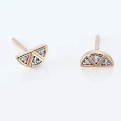 Boucles D'oreilles Puces Argent Rose Donella Oxyde De Zirconium