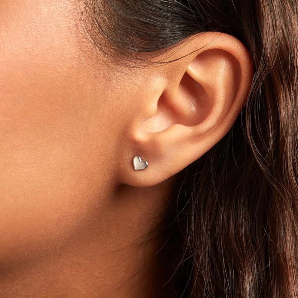 Boucles D'oreilles Puces Aricia Or Blanc