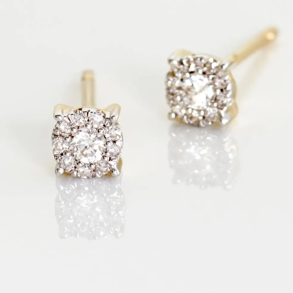Boucles D'oreilles Puces Artemis Or Jaune Diamants