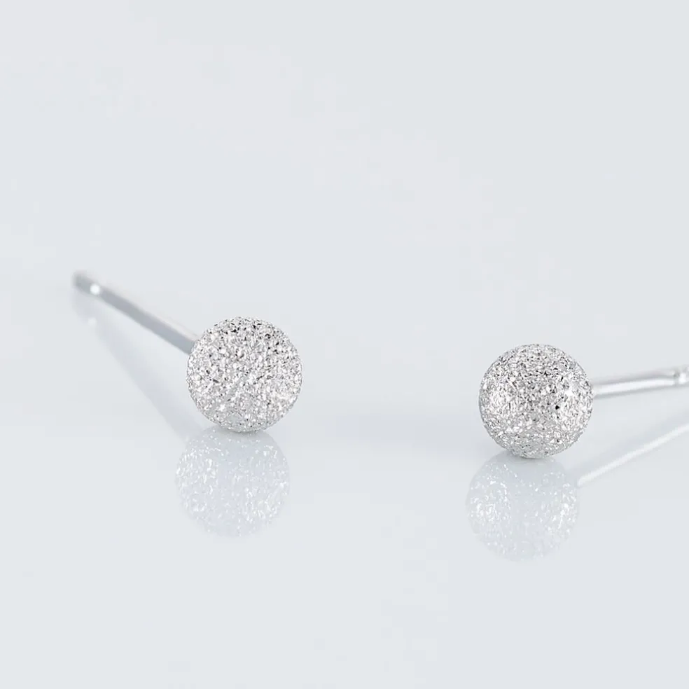 Boucles D'oreilles Puces Ayana Argent Blanc