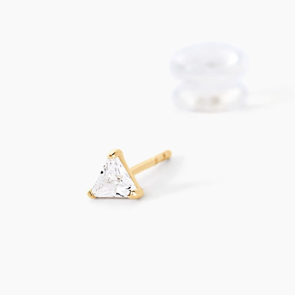 Boucles D'oreilles Puces Achilee Or Jaune Oxyde