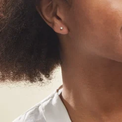 Boucles D'oreilles Puces Aphrodite Or Blanc Diamant