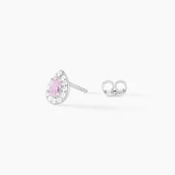 Boucles D'oreilles Puces Argent Blanc Tania Oxydes De Zirconium