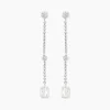 Boucles D'oreilles Puces Argane Argent Blanc Oxyde De Zirconium