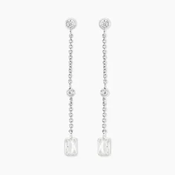 Boucles D'oreilles Puces Argane Argent Blanc Oxyde De Zirconium