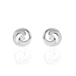 Boucles D'oreilles Puces Anne-andree Argent Blanc Oxyde De Zirconium