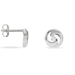Boucles D'oreilles Puces Anne-andree Argent Blanc Oxyde De Zirconium