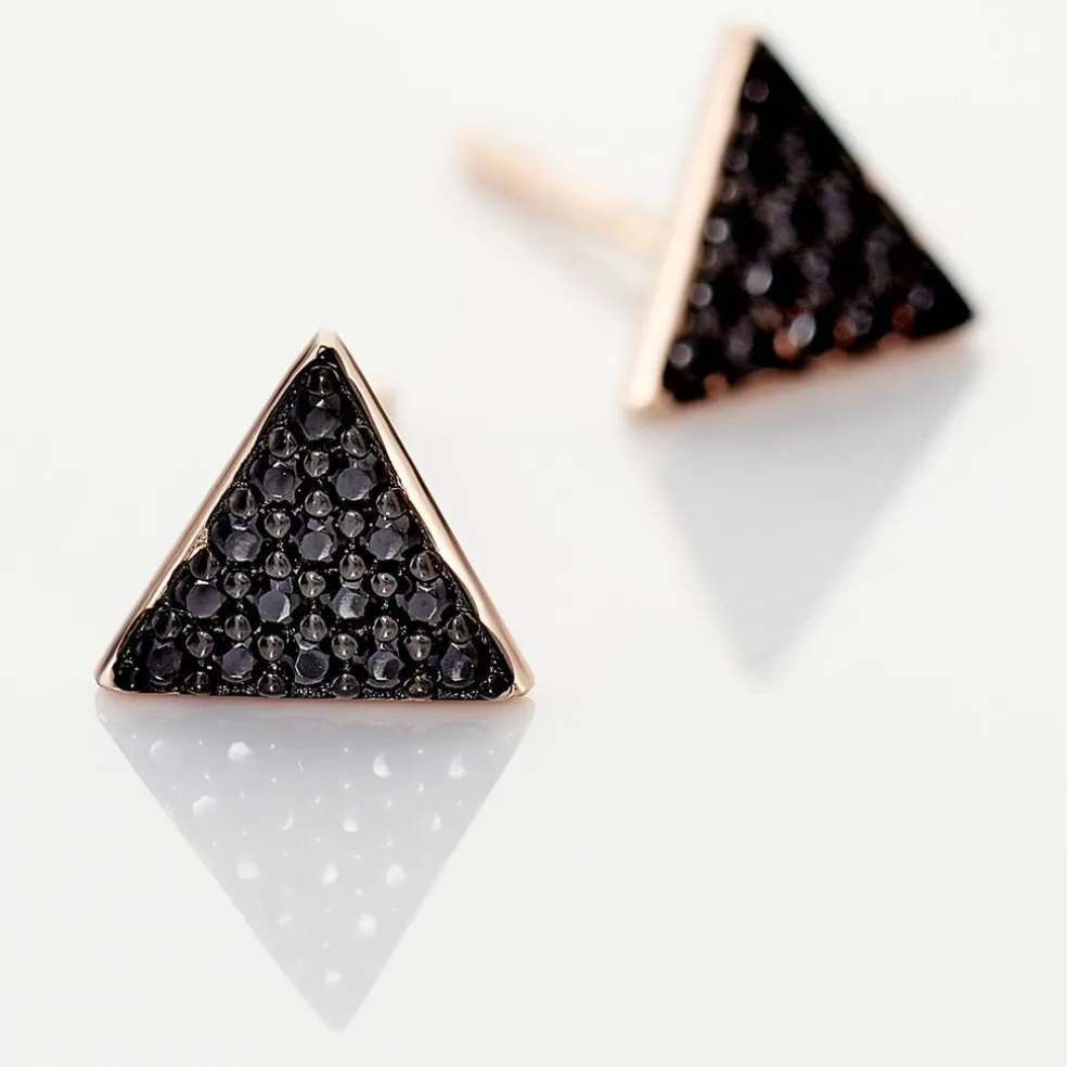 Boucles D'oreilles Puces Amellia Argent Rose Oxyde De Zirconium