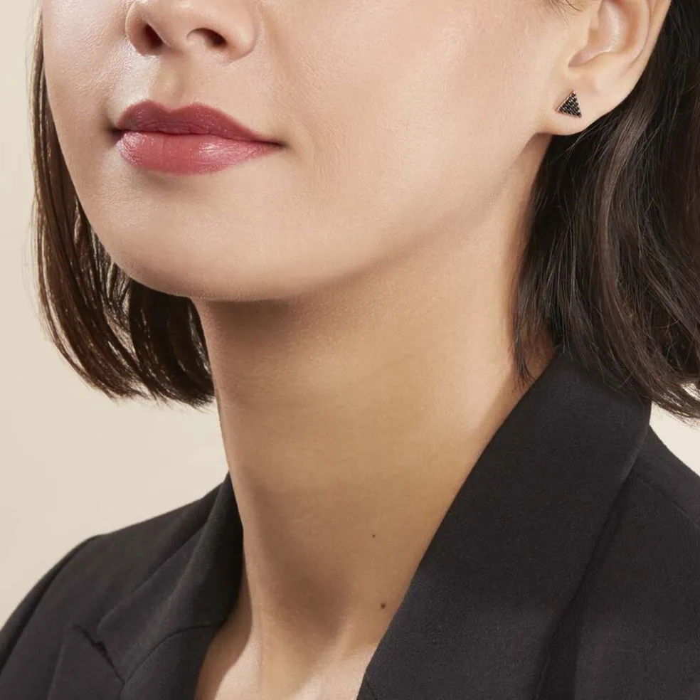 Boucles D'oreilles Puces Amellia Argent Rose Oxyde De Zirconium