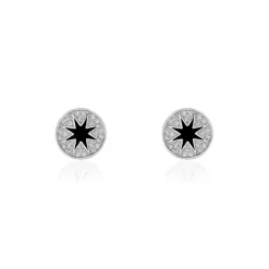 Boucles D'oreilles Puces Argent Blanc Winston Oxydes De Zirconium