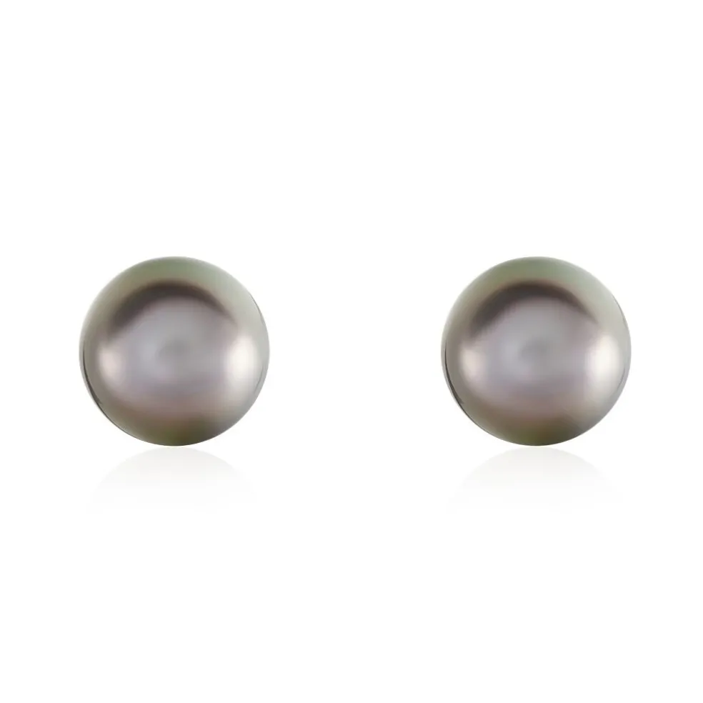 Boucles D'oreilles Puces Alper Or Jaune Perle De Culture De Tahiti