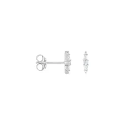 Boucles D'oreilles Puces Adriaan Argent Blanc Oxyde De Zirconium
