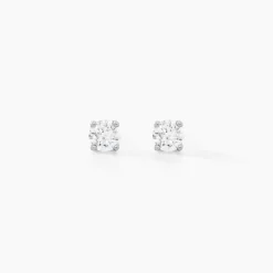 Boucles D'oreilles Puces Aphrodite Or Blanc Diamant