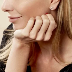 Boucles D'oreilles Puces Ablaye Or Jaune Oxyde De Zirconium