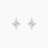 Boucles D'oreilles Puces Astre Precieux Argent Blanc Oxyde