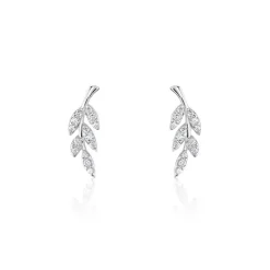Boucles D'oreilles Puces Alma Argent Blanc Oxyde De Zirconium