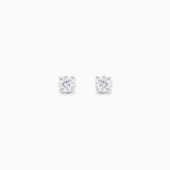 Boucles D'Oreilles Puces Aphrodite Or Blanc Diamant