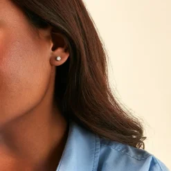 Boucles D'Oreilles Puces Aphrodite Or Blanc Diamant