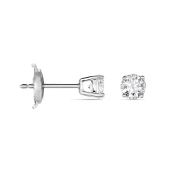 Boucles D'oreilles Puces Aphrodite Or Blanc Diamant