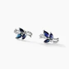 Boucles D'oreilles Puces Angie Or Blanc Saphir Et Diamant