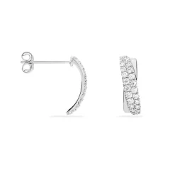 Boucles D'oreilles Puces Aglae Or Blanc Oxyde De Zirconium