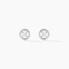 Boucles D'oreilles Puces Argent Blanc Laureto Oxydes De Zirconium