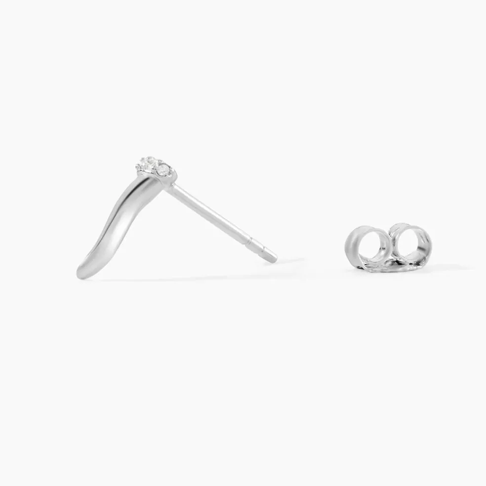 Boucles D'oreilles Puces Amalthee Argent Blanc Oxyde De Zirconium