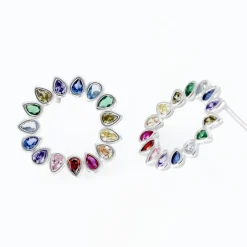 Boucles D'oreilles Puces Argent Blanc Ethem Oxydes Spinelles