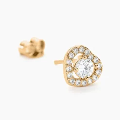 Boucles D'oreilles Puces Alais Plaqué Or Jaune Oxyde De Zirconium