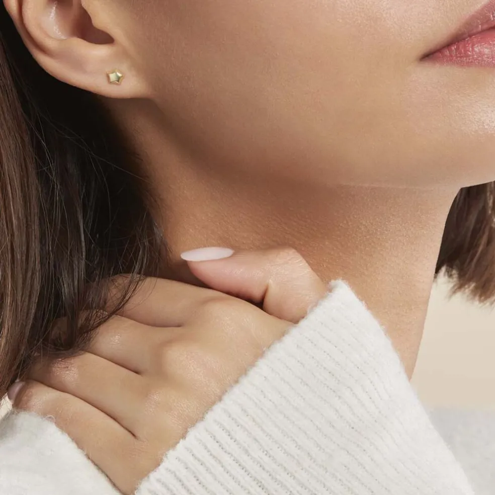 Boucles D'oreilles Puces Alphonsine Etoile Or Jaune