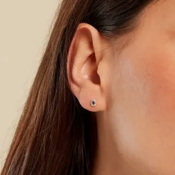 Boucles D'oreilles Puces Agostinho Or Jaune Oxyde De Zirconium