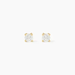 Boucles D'oreilles Puces Aphrodite Or Jaune Diamant