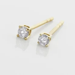 Boucles D'oreilles Puces Aphrodite Or Jaune Diamant