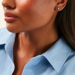 Boucles D'Oreilles Puces Aphrodite Or Blanc Diamant