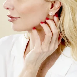 Boucles D'oreilles Puces Adelinda Plaqué Or Jaune