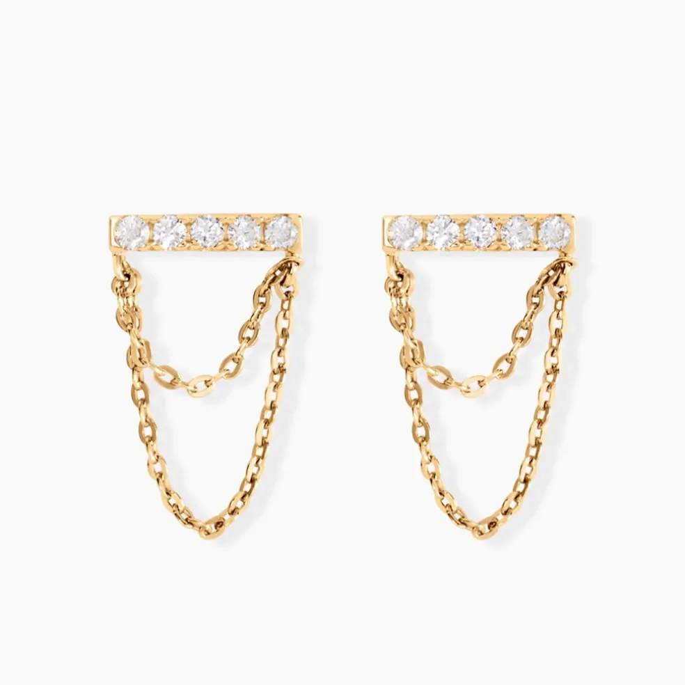 Boucles D'oreilles Puces Akilina Or Jaune Oxyde De Zirconium